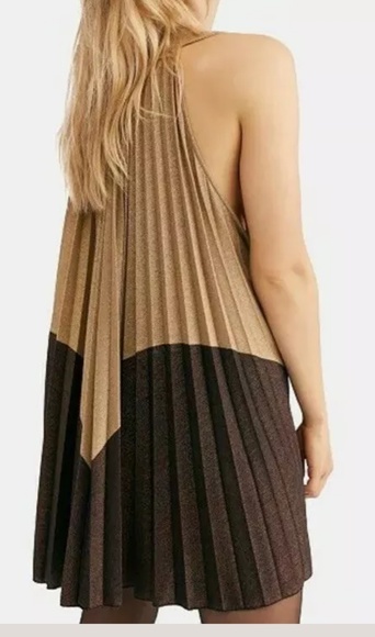 Free People Pleated Love Metallic Minidress - Picture 2 of 8